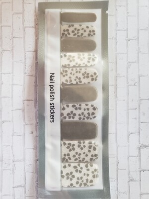 279- Light Gray with White and Gray cutouts over Clear (20 strip)