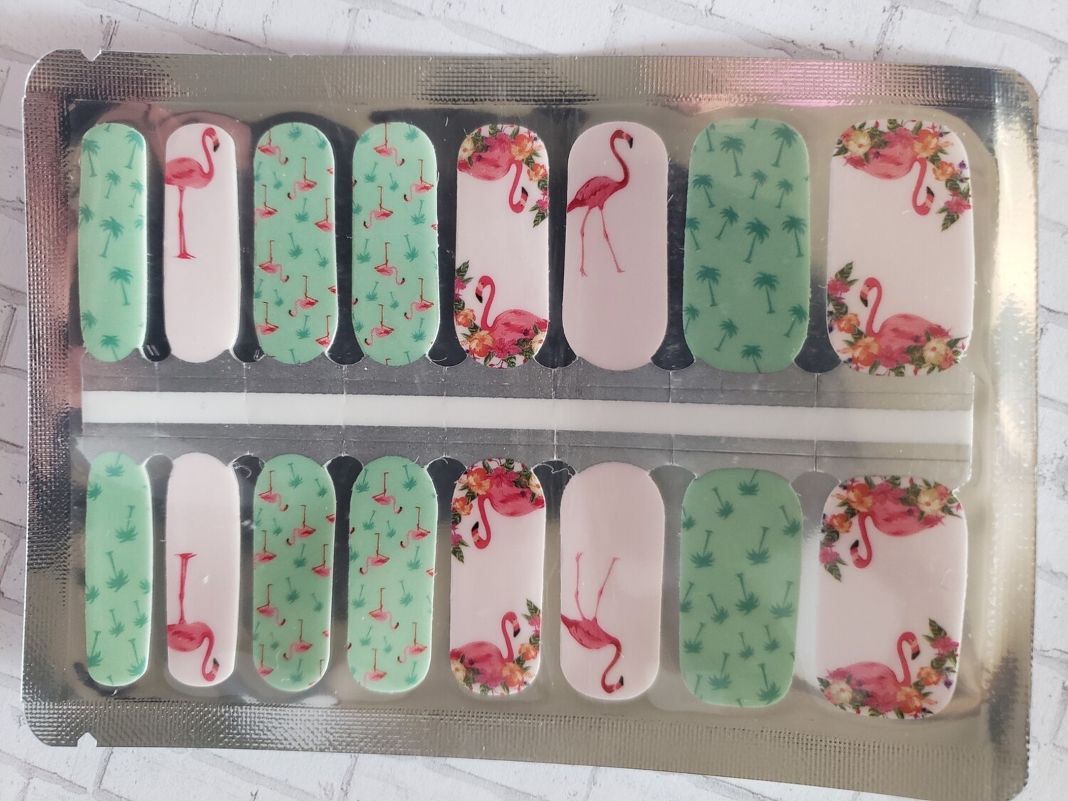 183- Flamingo, Palms Green pink