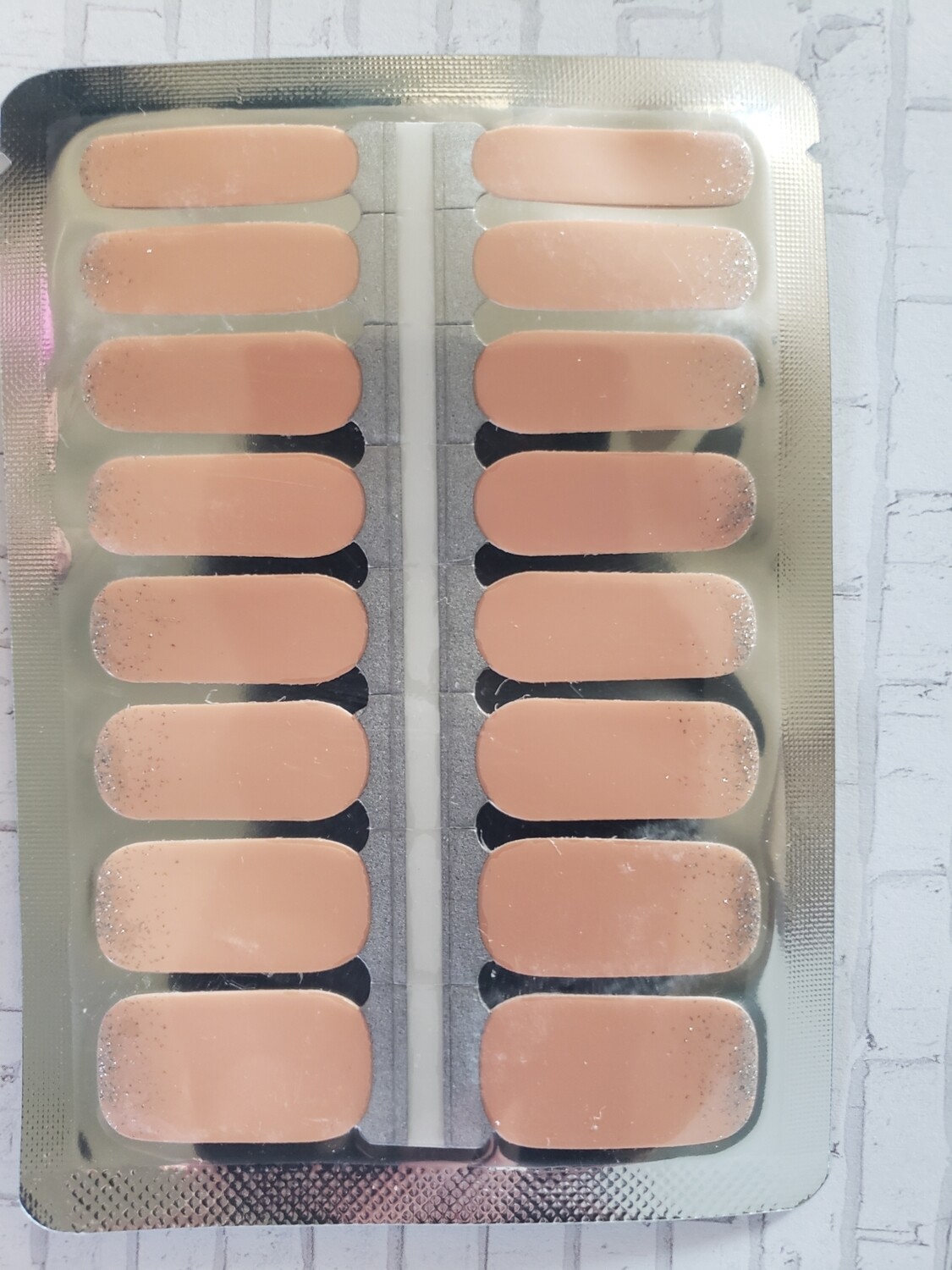 Nude with Glitter Tips