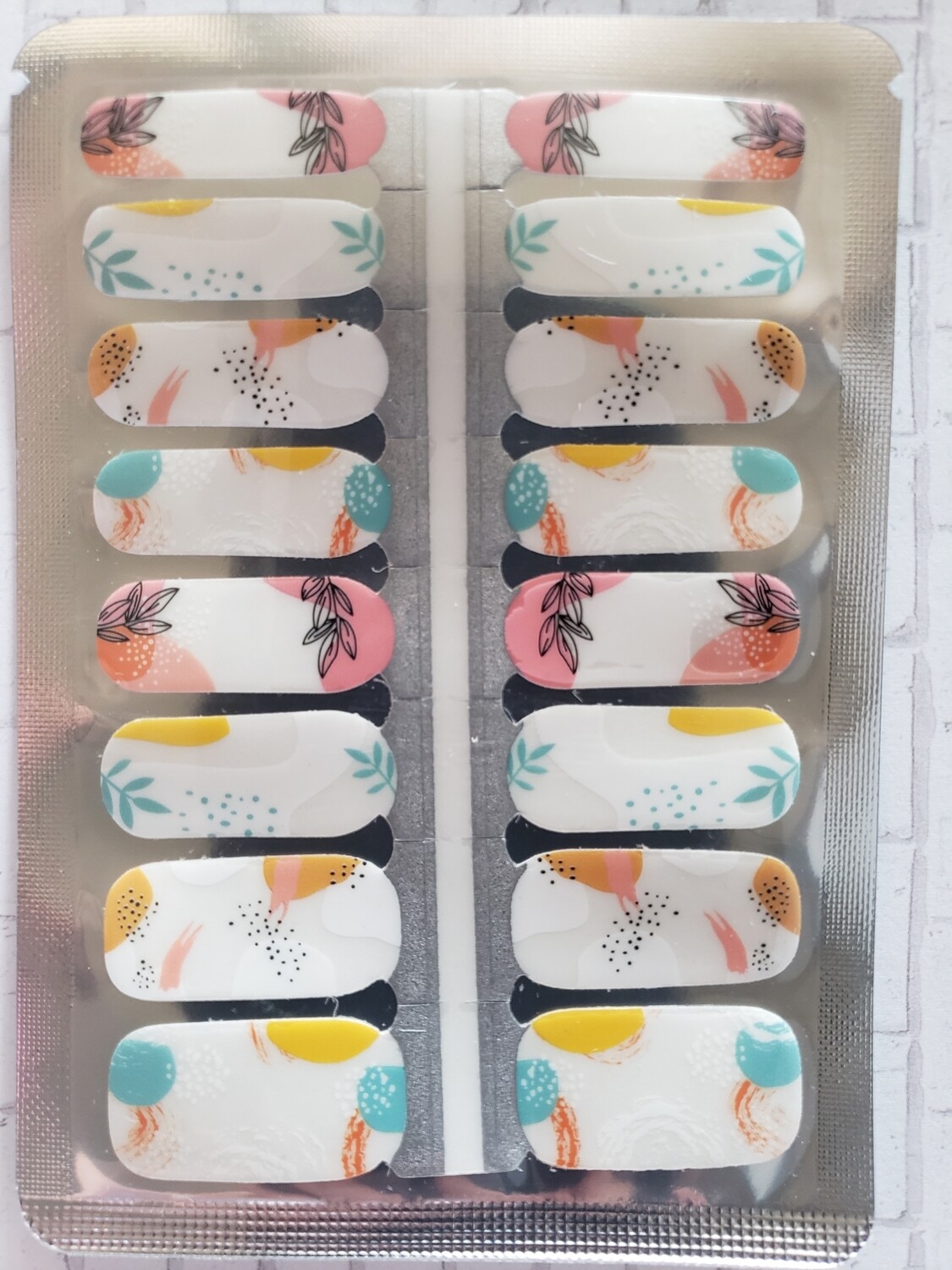 211- Multi Color Abstract with White and Clear Cutouts