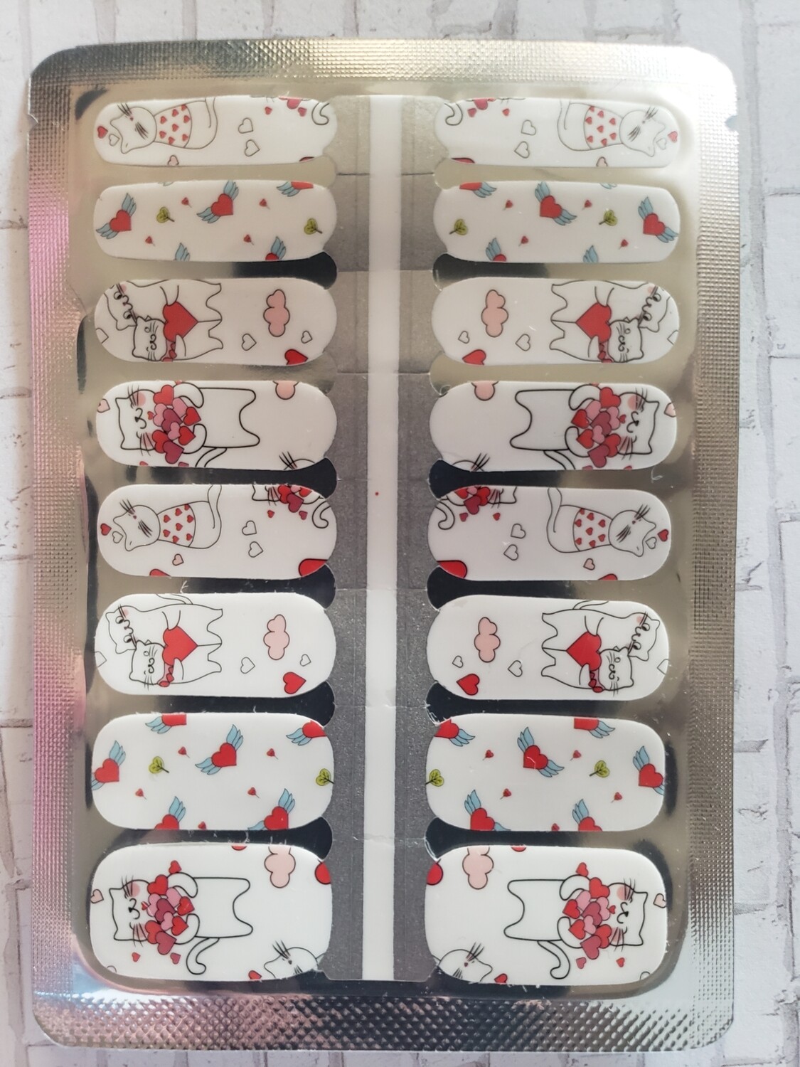 245- Red White Valentine Cats