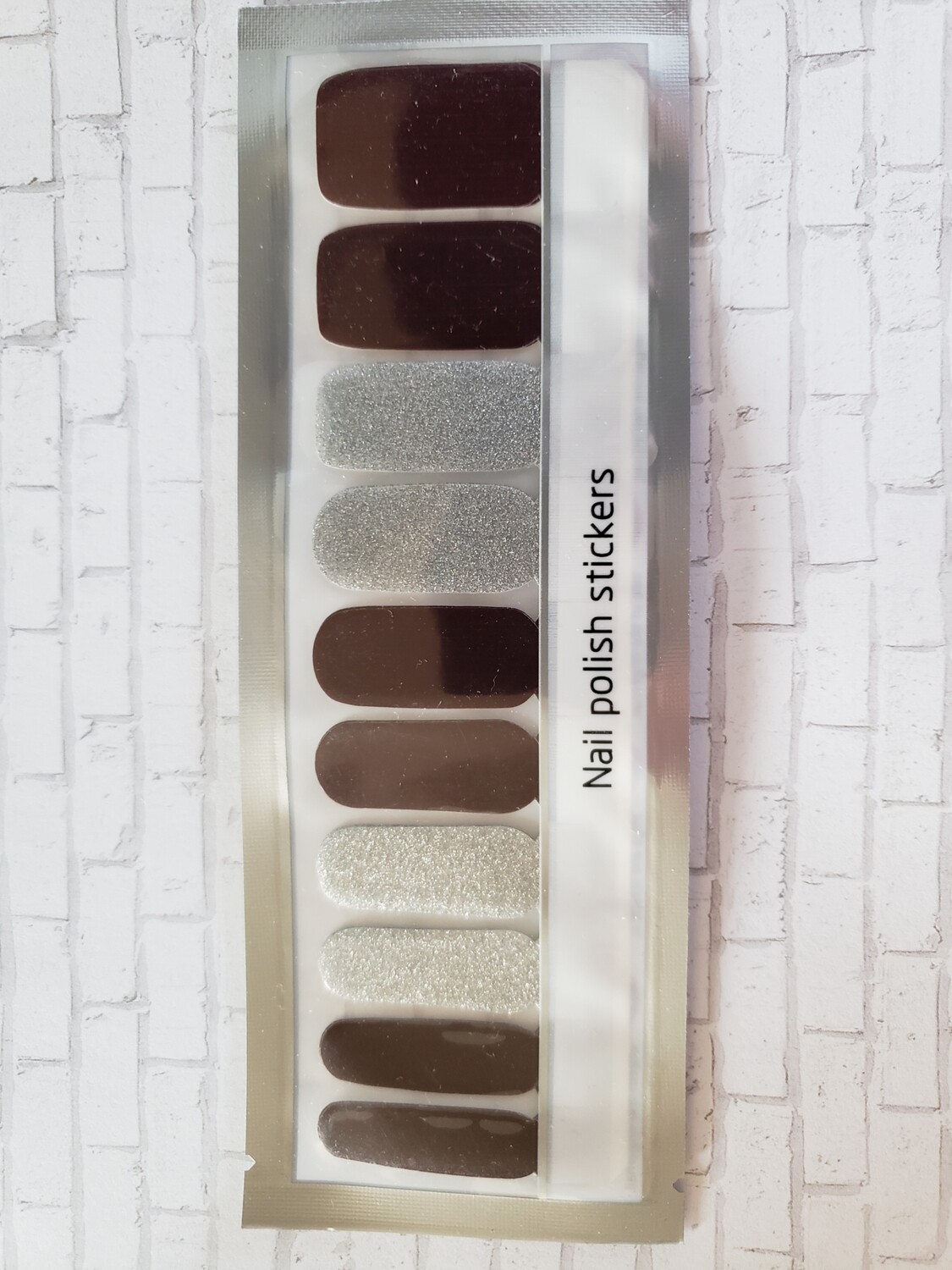 280- Dark Burgundy with Silver Glitter (20 strip)