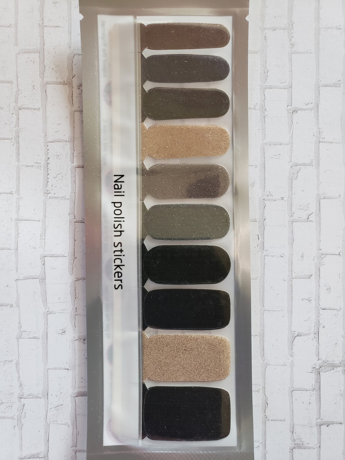 269- Gold, Purple, Gray, Black Shades Glitter (20 strip)