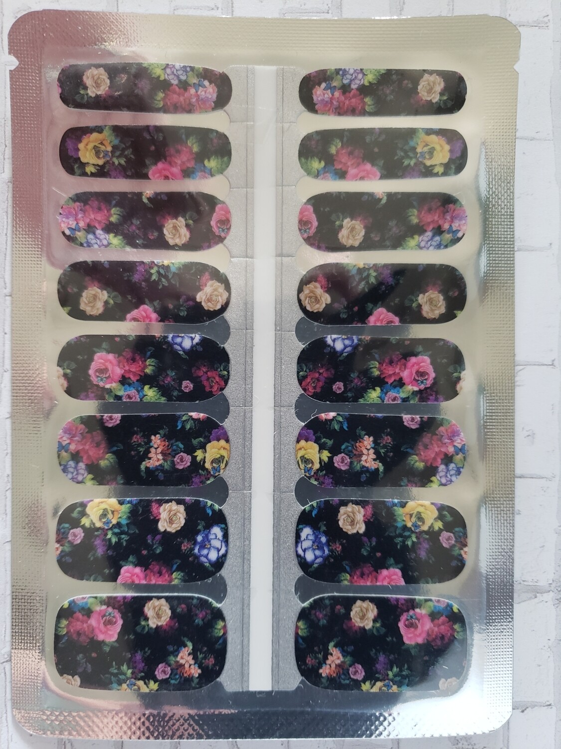338- Black with Pink, Purple, White flower