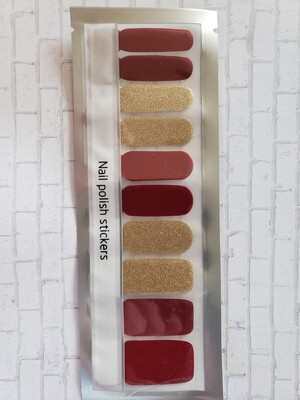 273- Deep Red and Gold Glitter (20 strip)