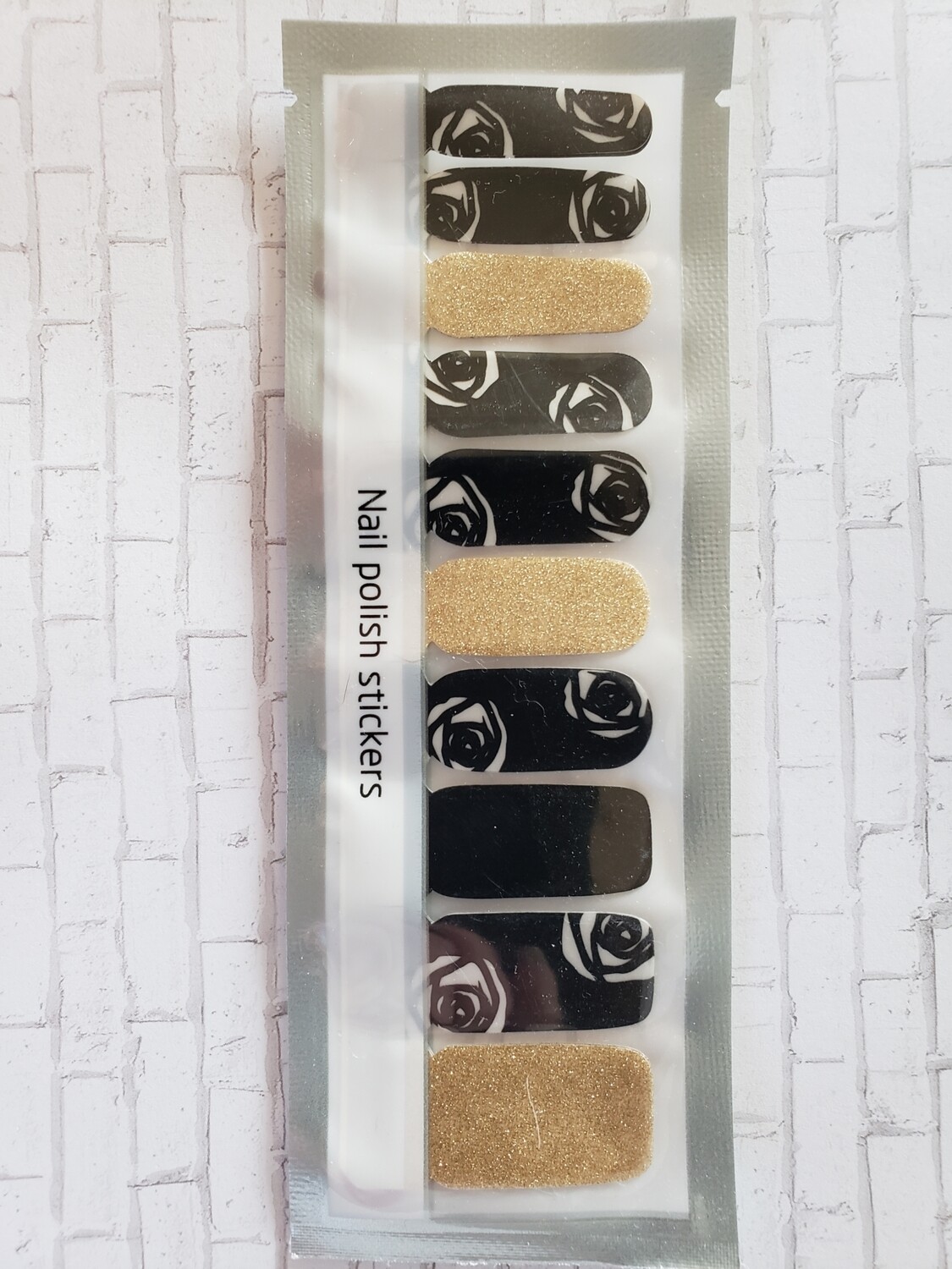 Gold Glitter &amp; Black with Clear Rose