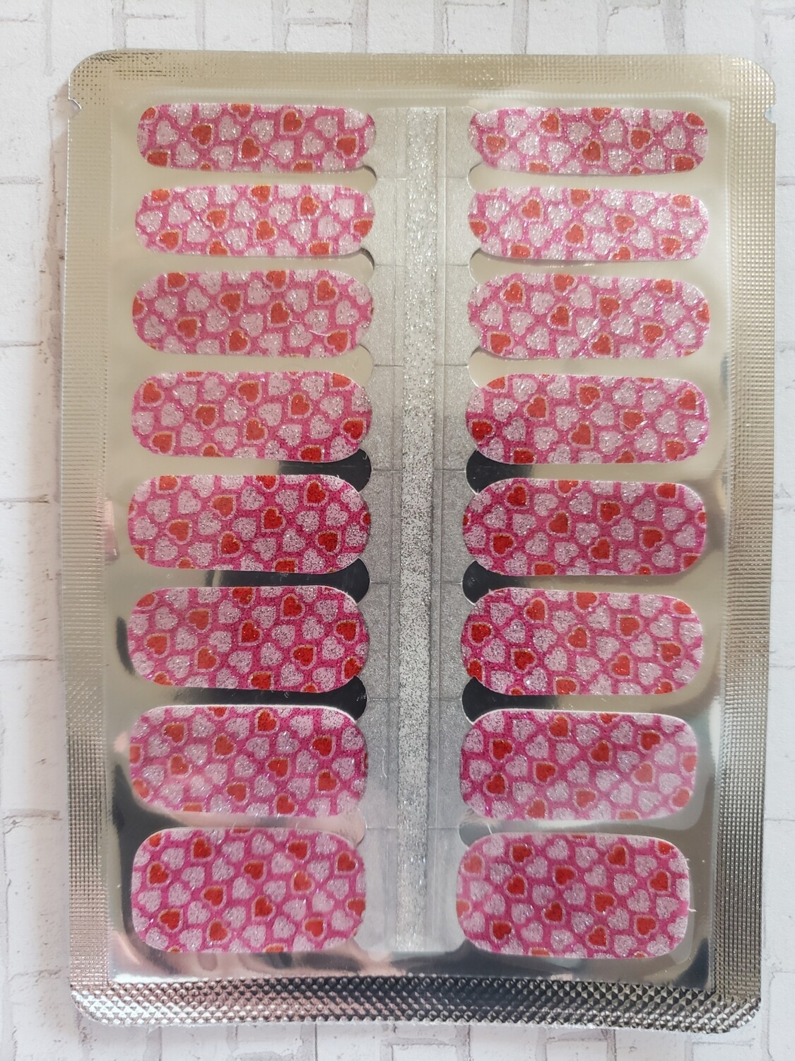 246- Pink Red Glitter Hearts- Valentine