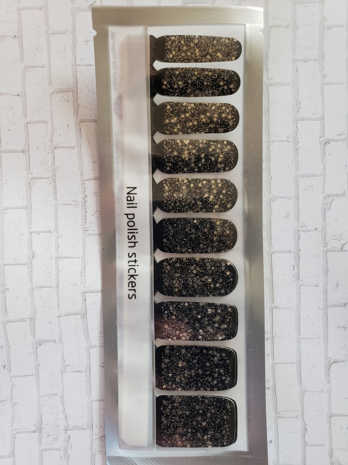 264- Black with Silver Glitter (20 Strips)