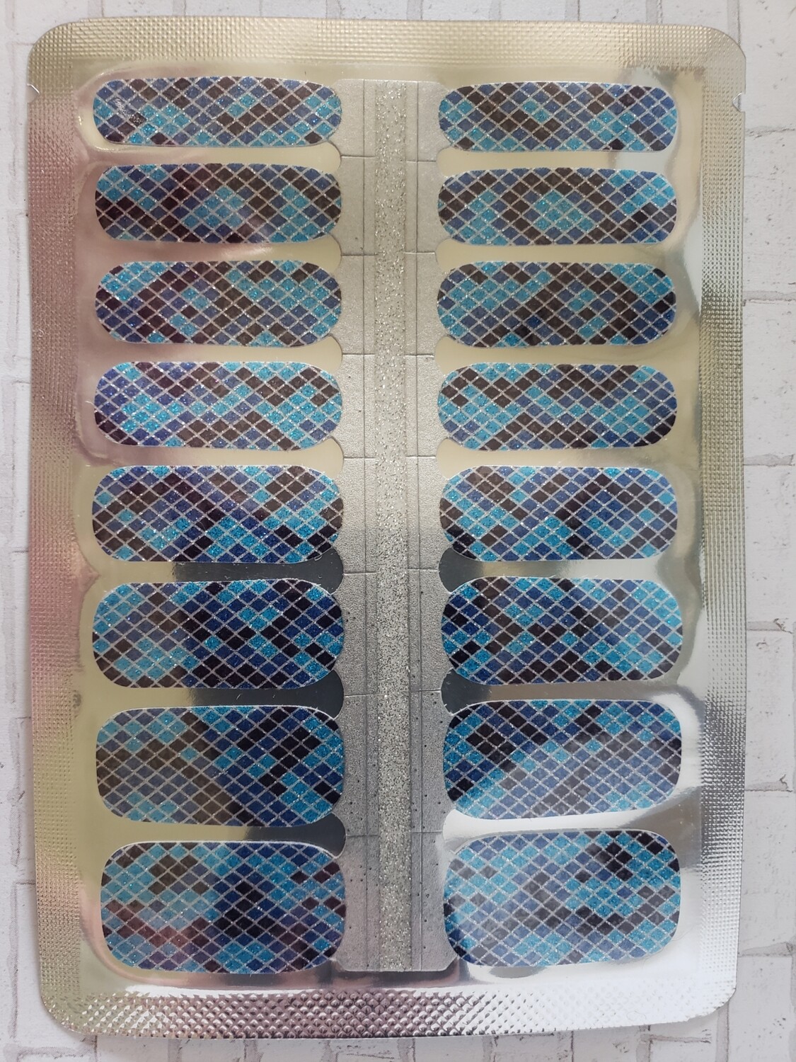 351- Blue Black Silver Criss Cross