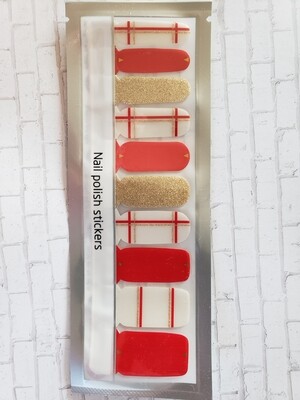 270- Red, Gold Glitter (20 strips)