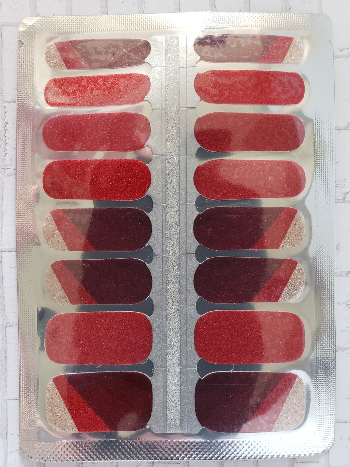 342- Multi Red Silver Glitter