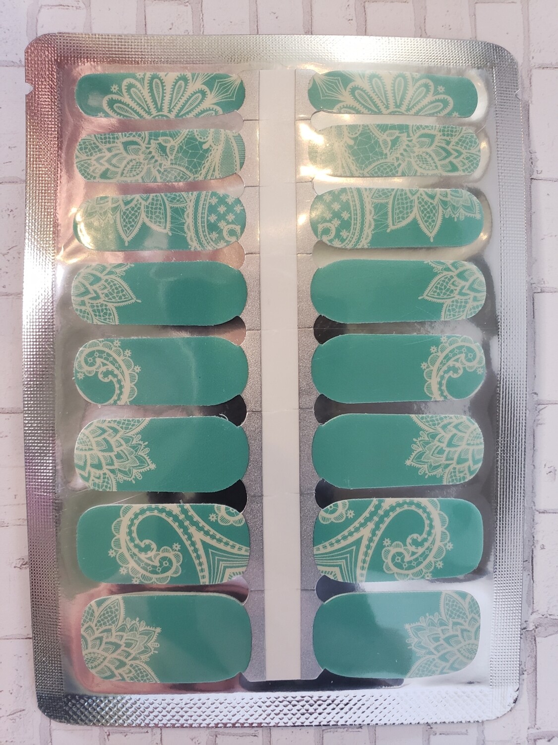396- Aqua with White Lace