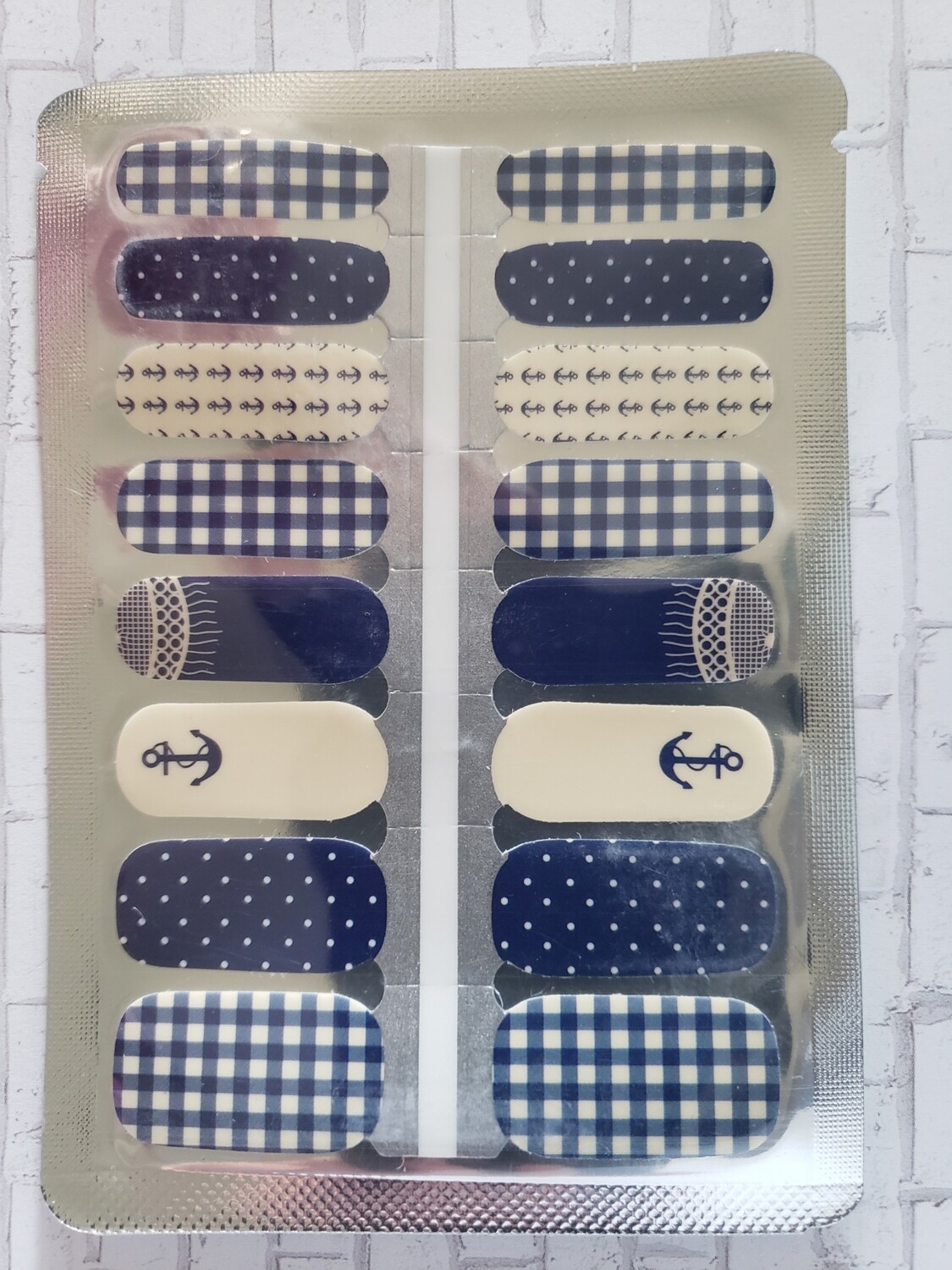 329- Anchors Blue &amp; White Nautical