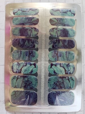385- Blue, Green Glitter Marble