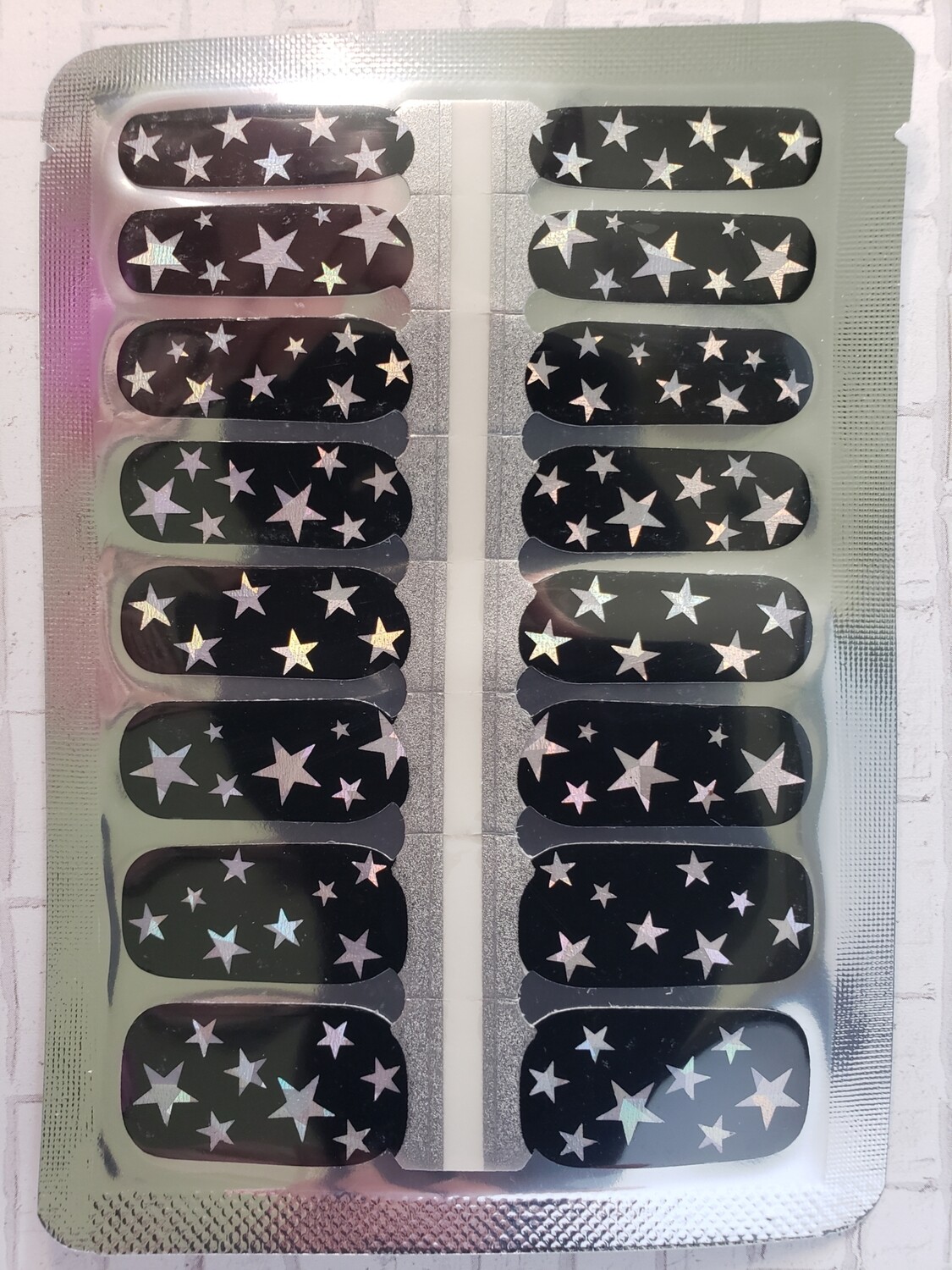 Black Large Foil Silver StarS