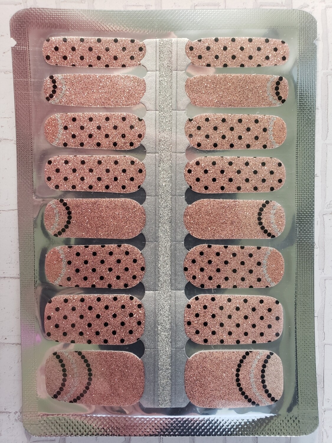 417- Pink Black Polka Dot Glitter