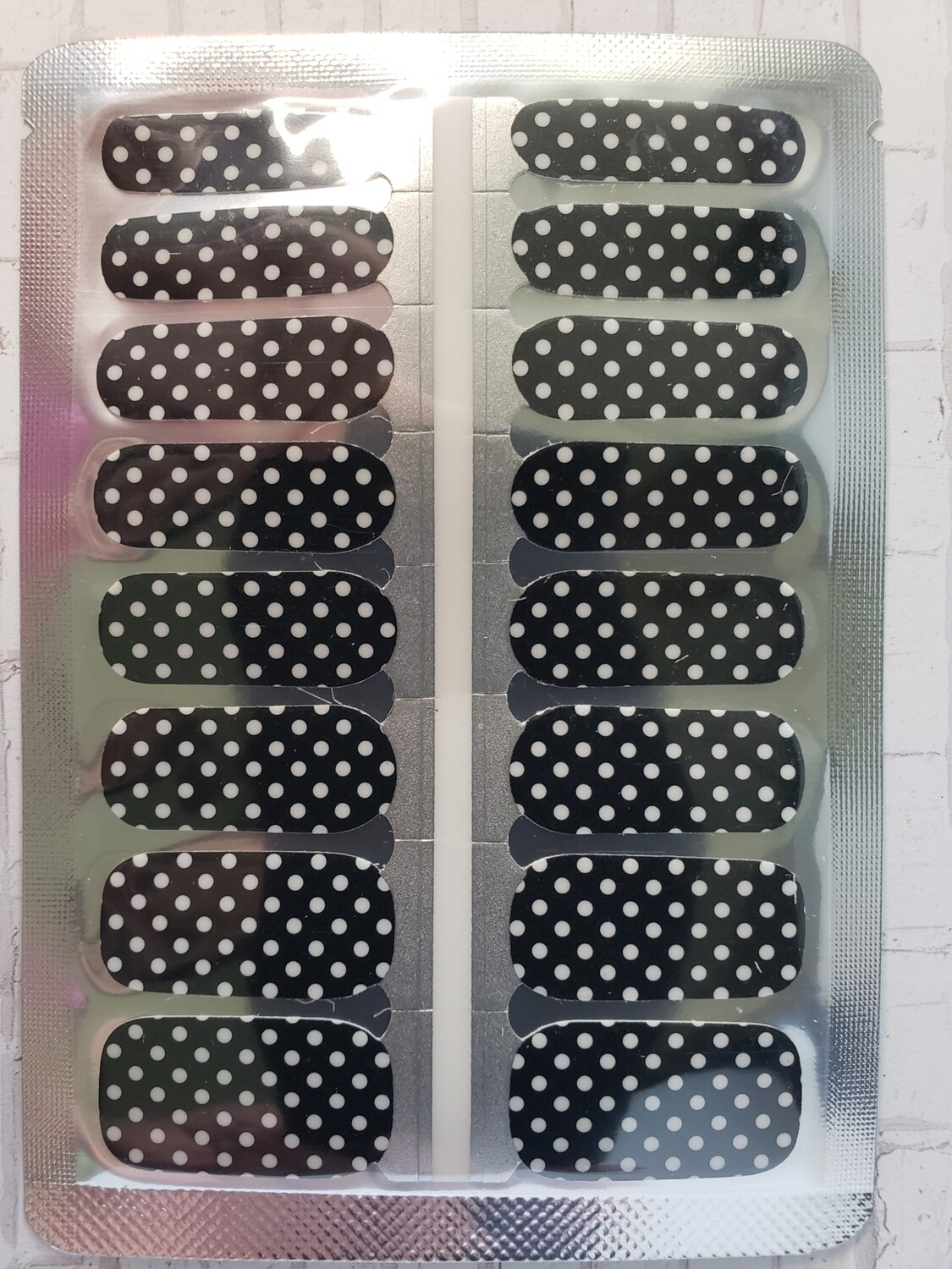 409- Black with white polka dots