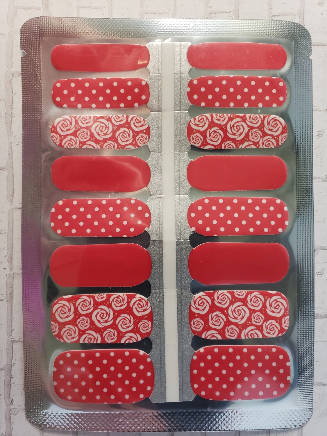 419- Dark Pink Red Rose, Polka &amp; Solid little glitter on roses