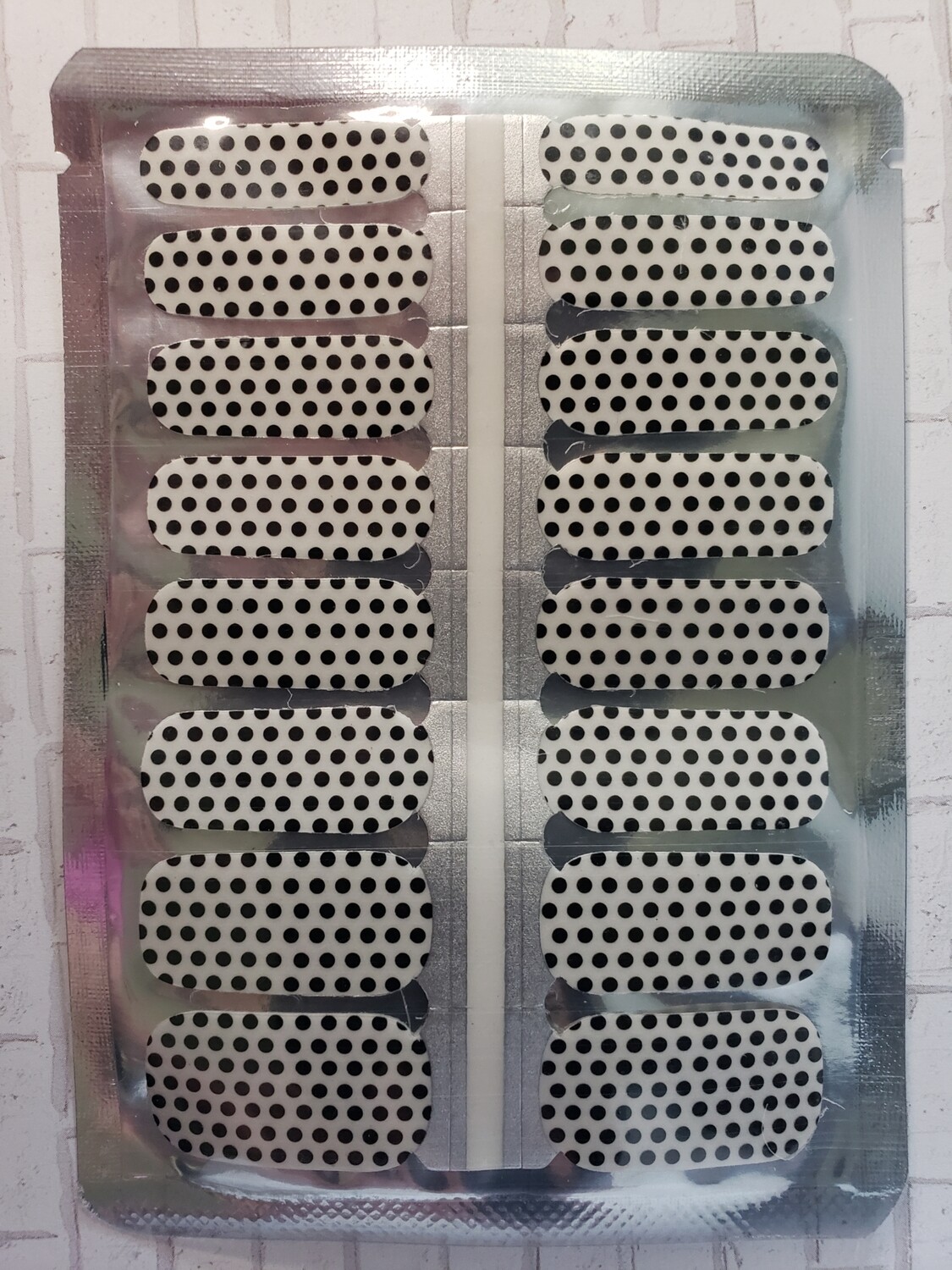 428- Clear with Black Polka Dots