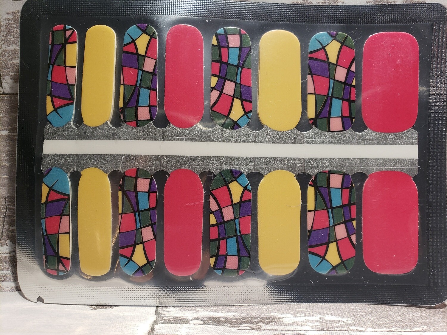 491- Stained Glass, Pink,Yellow