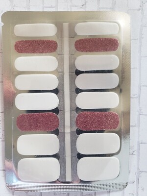 Med. Pink Glitter with Solid White