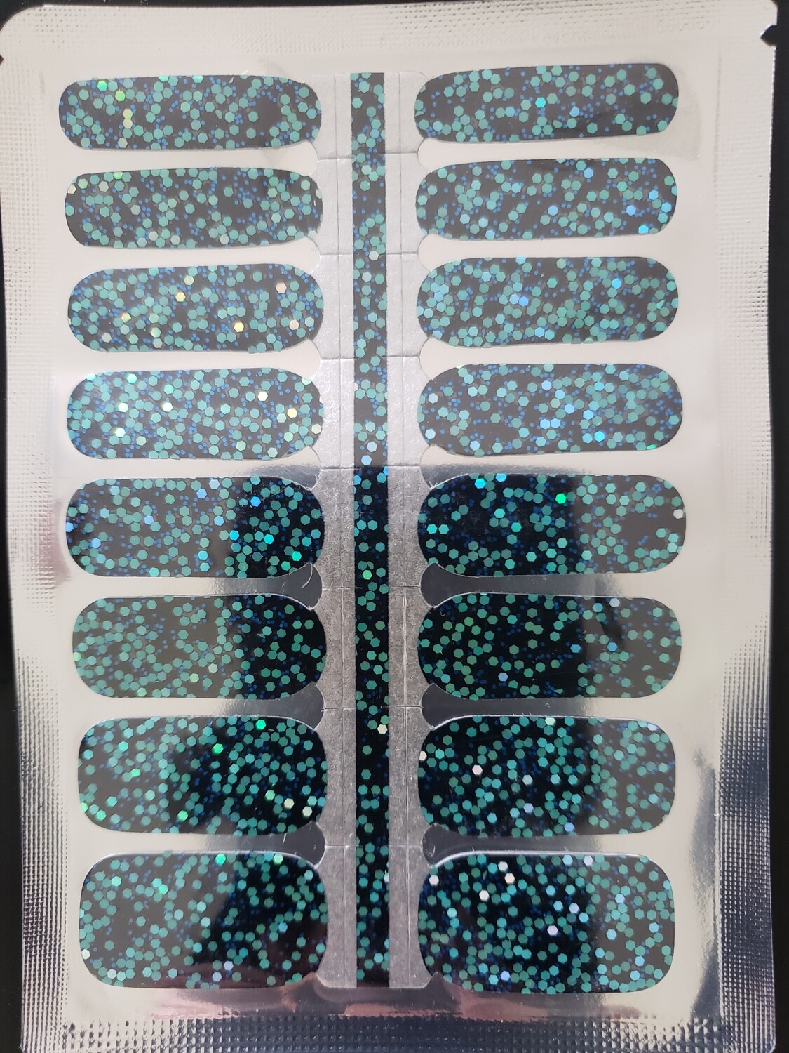 Black with Teal Glitter