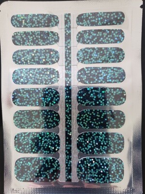 Black with Teal Glitter