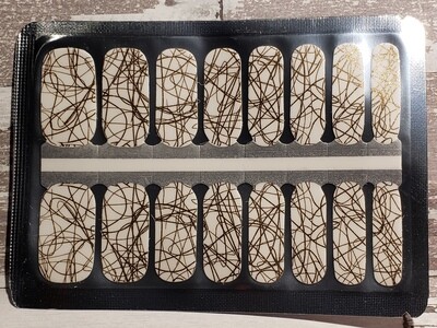 537- Gold Foil Swirl on White