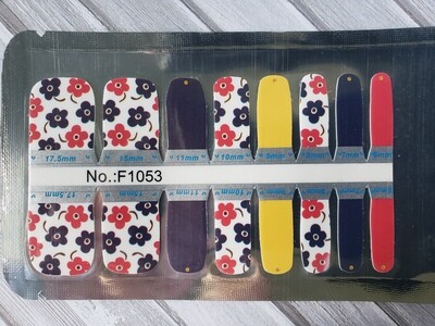 1053- Purple &amp; Red Flowers- Toes