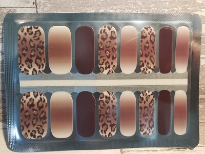 439- Brown, Maroon Ombre White Animal Print with some Glitter