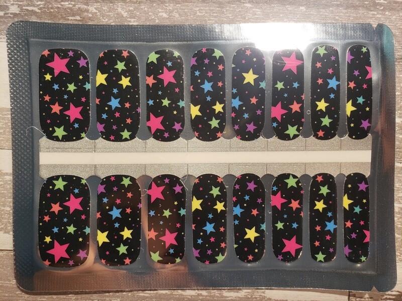 459- Black neon stars