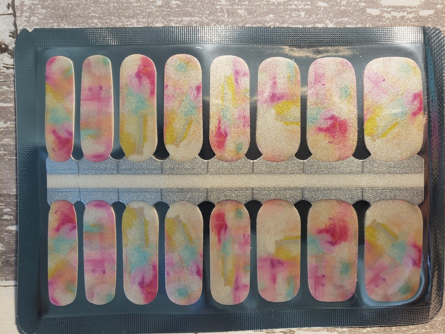 467- Pink, yellow, Blue Tie Dye Perl Finish