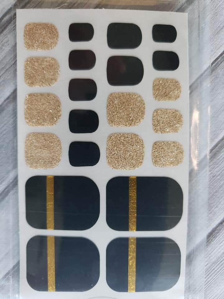 Z158- Black, Gold Foil and Glitter