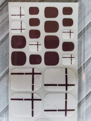 Z094`- Burgundy, White, Clear-Toes