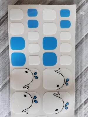 Z003- Blue, White Whales- Toes
