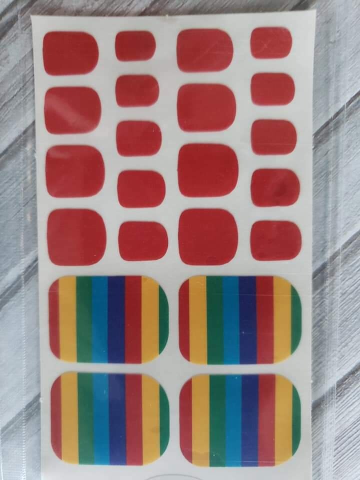 Z164- Rainbow, Red -Toes