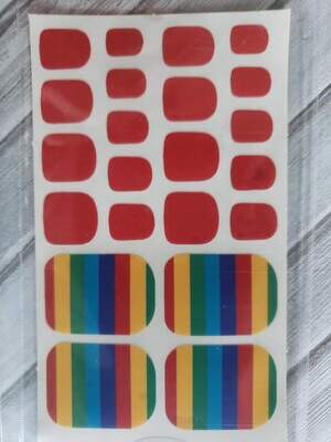 Z164- Rainbow, Red -Toes