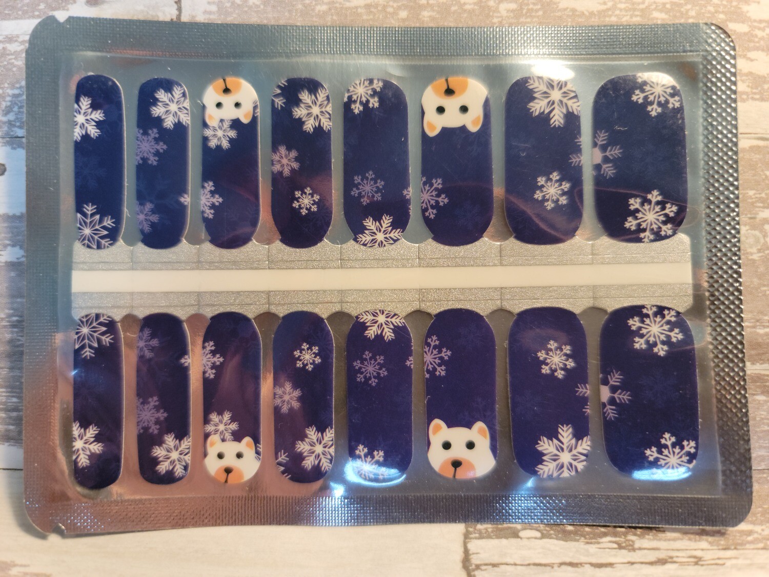 C101- Blue White Polar Bear &amp; Snowflakes