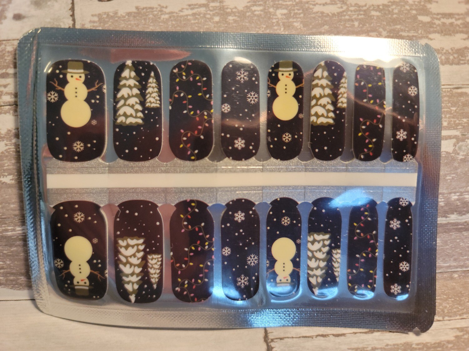 C102- Dark Blue, White Snowman &amp; Snowflakes