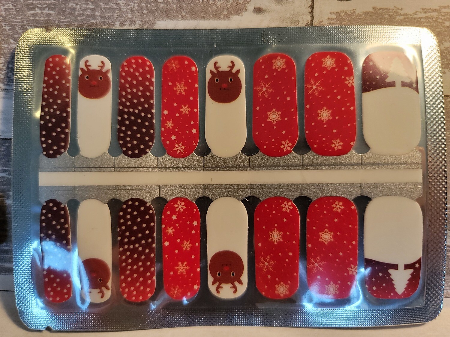 C103- Red White Reindeer &amp; Snowflakes