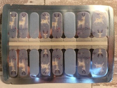 C105- Blue White Shimmer Reindeer