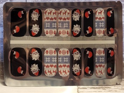 C118- Santa &amp; Stockings- black,red and white