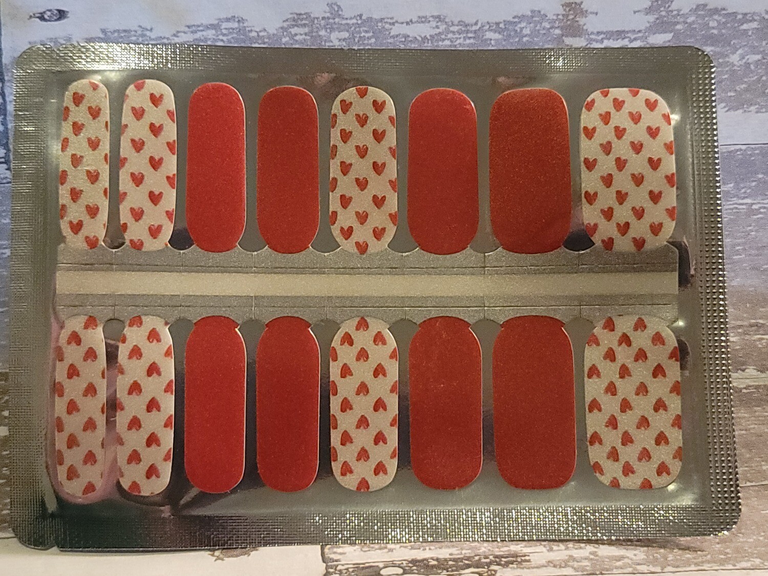 611- Red &amp; White with Hearts