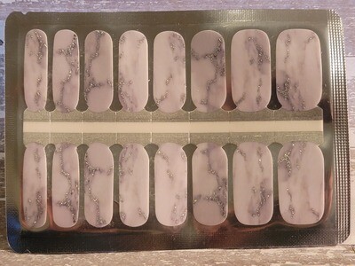 619- White Gray Silver Glitter Marble