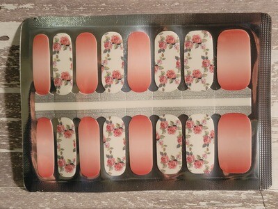 627- Pink Ombre with White &amp; Roses