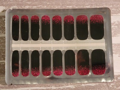 622- Black with Pink Glitter Tips