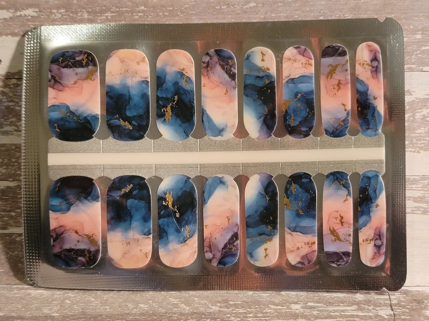 629- Blue, Pink, Purple Gold Foil Marble