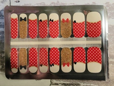 191- Red, White Gold Glitter Mickey &amp; Minnie