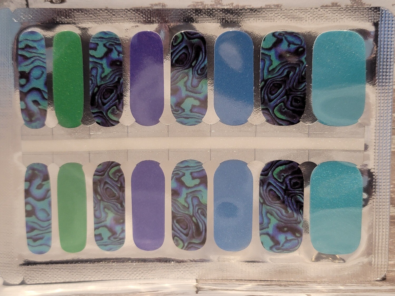 637- Blue  Green Marble with Solid
