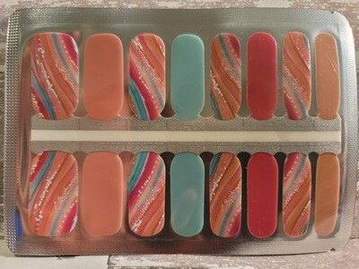 657- Sherbert Swirl
(Pink, Teal, Tan Glitter Swirl)